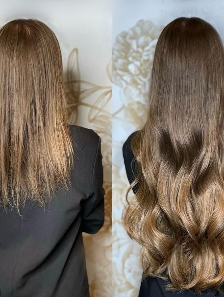 Extensions avant après — Divinaura Coiffure Épinal